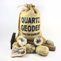 20 Break Crack Open Your Own Whole Quartz Geodes W/Gift Bag - 2" Crystal Rocks