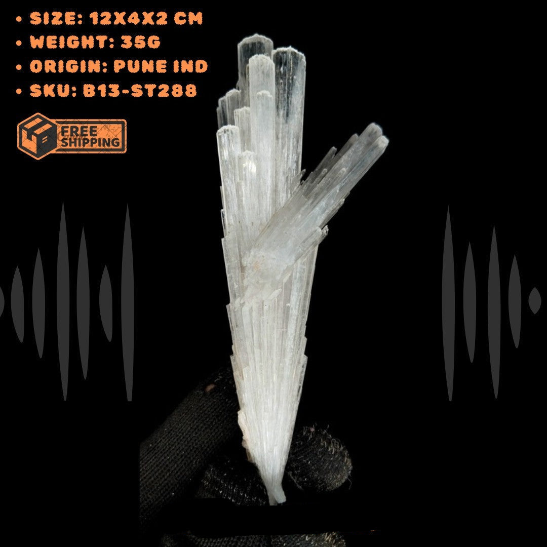 Natural Scolecite Spray 35g Rare Zeolite Crystal Specimen from India