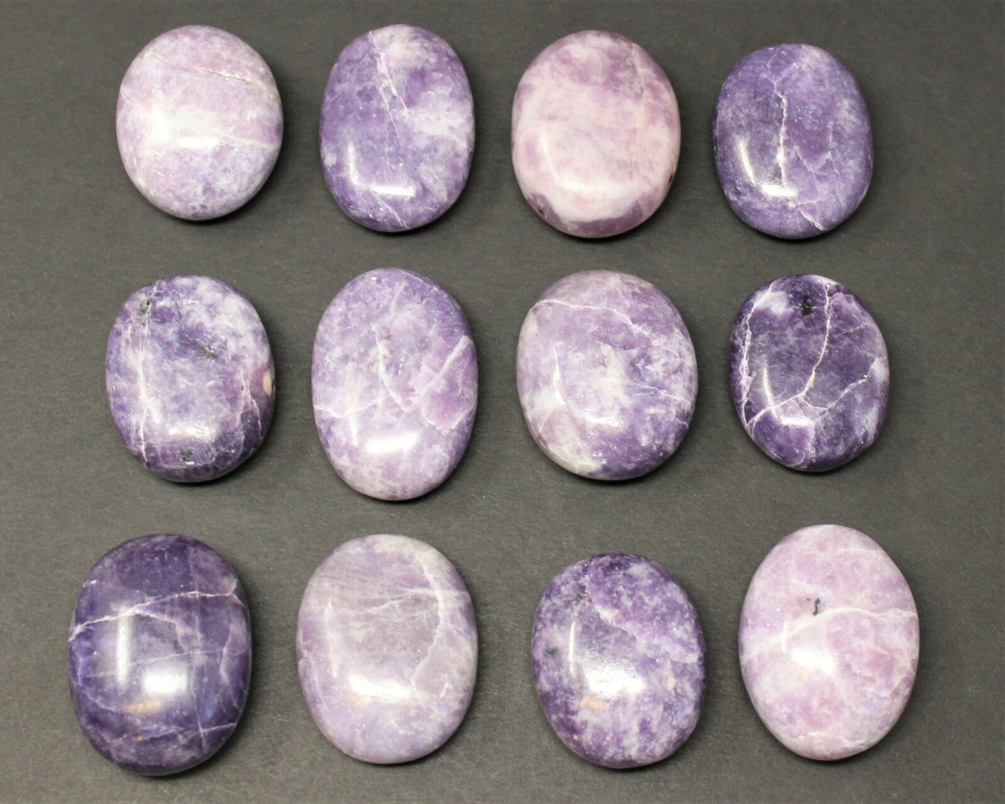 Lepidolite Palm Stone, Hand Polished Lepidolite Pebble (Third Eye Chakra)