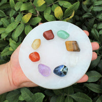 Selenite Charging Station – 6" Round Polished Plate | Large Crystal Charging