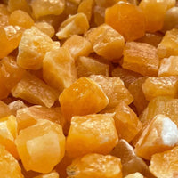 Small Orange Calcite Rough Stones, 0.75"-1.5" Raw Calcite Orange, Wholesale Bulk