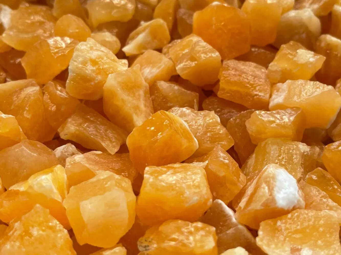 Small Orange Calcite Rough Stones, 0.75"-1.5" Raw Calcite Orange, Wholesale Bulk
