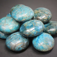 Blue Apatite Hand Polished Stones: Palm Stone, Blue Apatite Pebble Stone