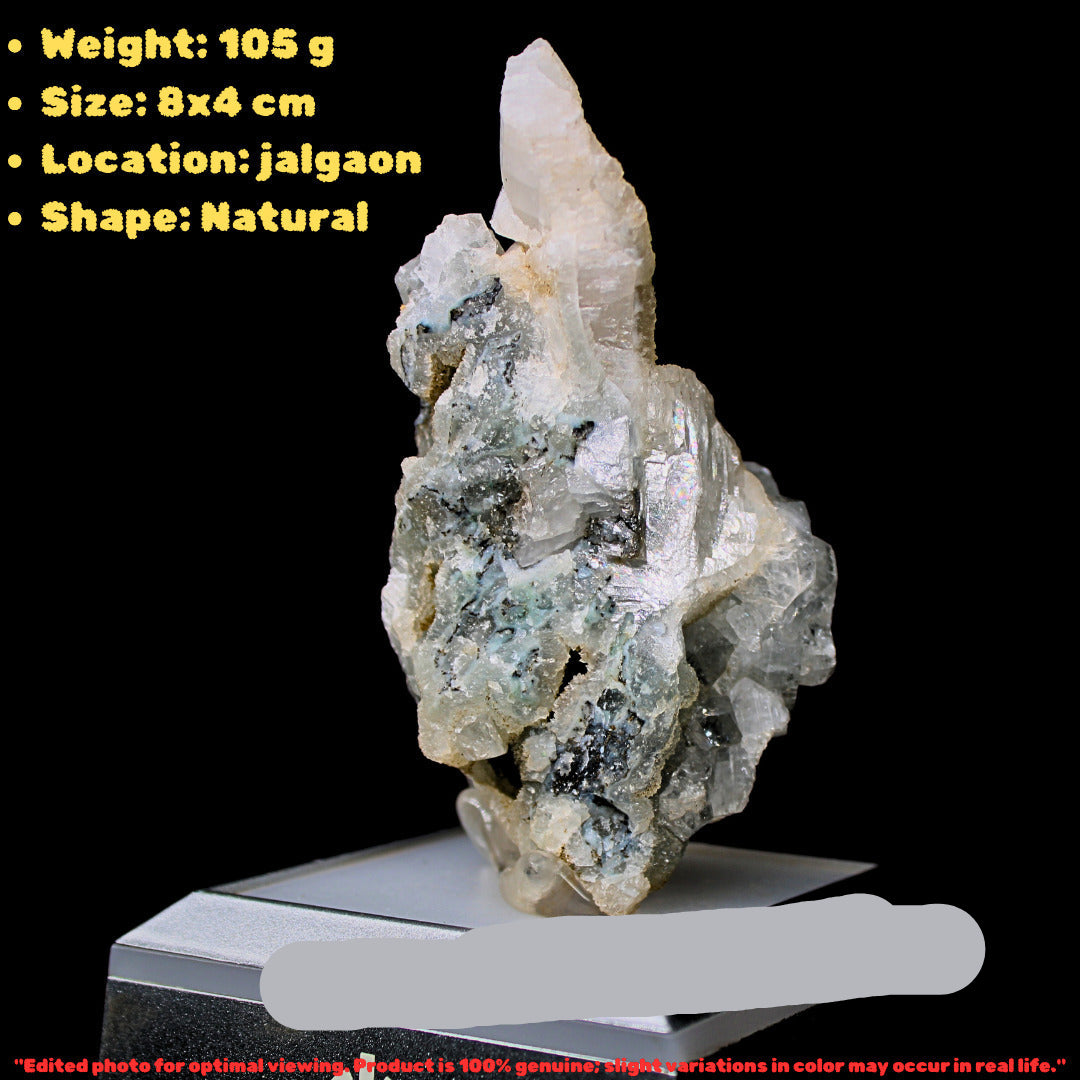 Rare Coral Chalcedony with Apophyllite 105g Mineral Specimen from India
