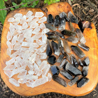 1/2 lb Bulk Smoky Quartz & Clear Quartz Crystal Collection Box (Natural Points)
