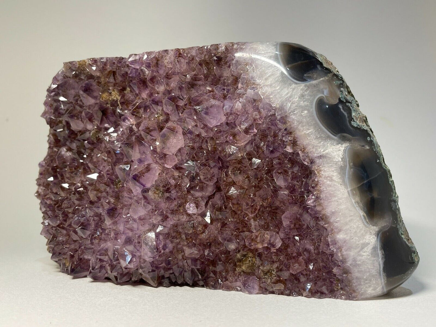 Finely Polished Uruguay Deep Purple Amethyst Cluster Crystal Geode, Pick a Size