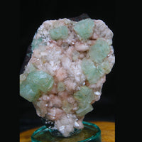 Green Apophyllite Cube on Stilbite 230g Natural Crystal Mineral Specimen India