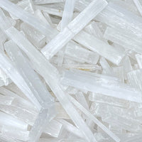 BULK 1/2 lb Lot Selenite Logs Crystal Sticks Wand Blades Shardes CLEARANCE 8 oz