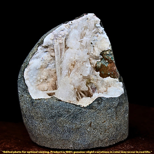 130g Scolecite Geode Natural Crystal Cluster Mineral Specimen 6x5cm India