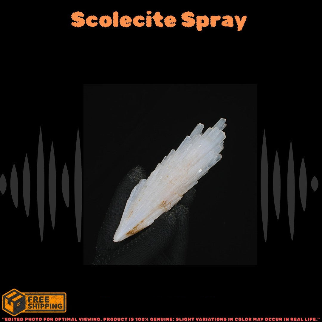 Natural Scolecite Crystal 12g White Zeolite Mineral from India