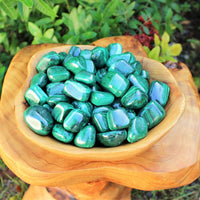 5 MEDIUM Malachite Tumbled Stone (Crystal Healing Reiki Gemstone Metaphysical)