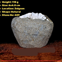 115g Scolecite Geode Natural Radiating Crystal Mineral India