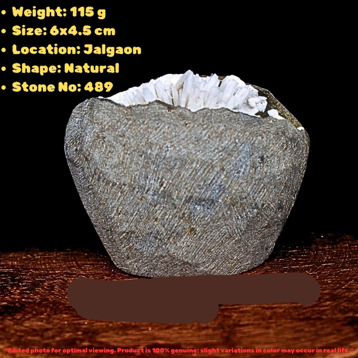 115g Scolecite Geode Natural Radiating Crystal Mineral India