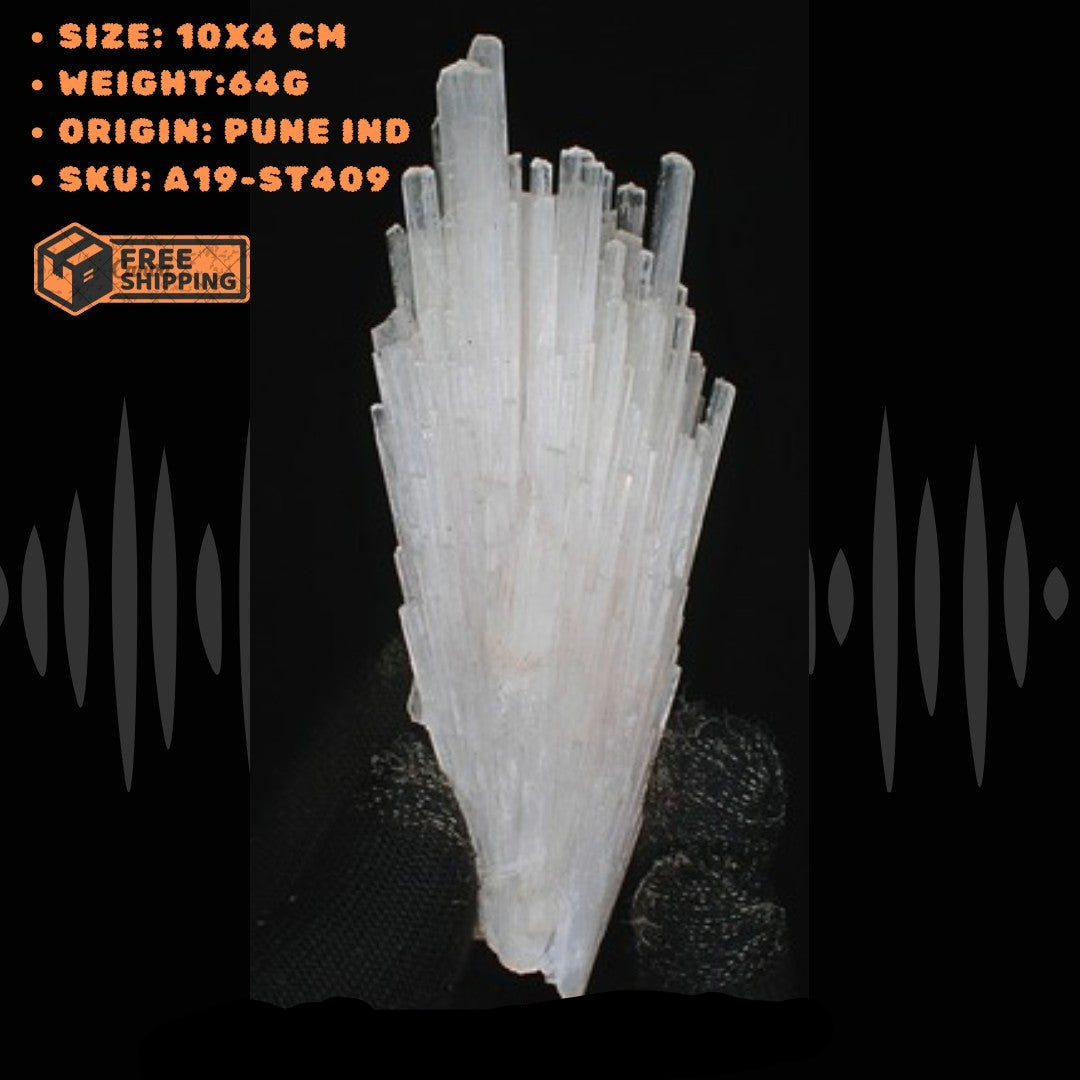 Natural Scolecite Mineral Cluster 64g White Zeolite Crystal from India