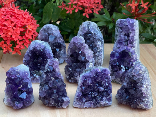 Small Uruguayan Deep Purple Amethyst Cluster, Amethyst Geode, Wholesale Bulk Lot