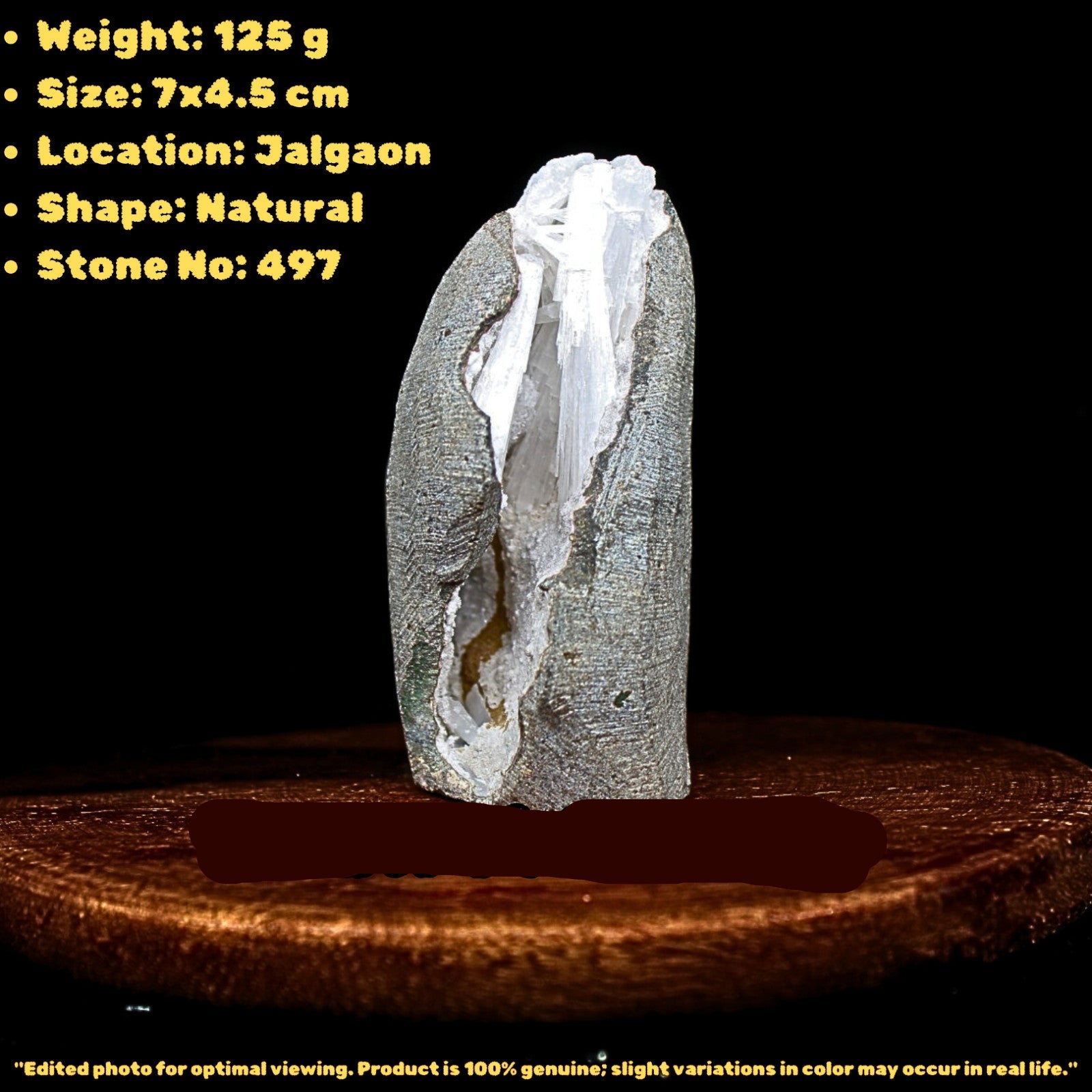 Scolecite Geode 125g Natural Crystal for Reiki Chakra Healing Energy