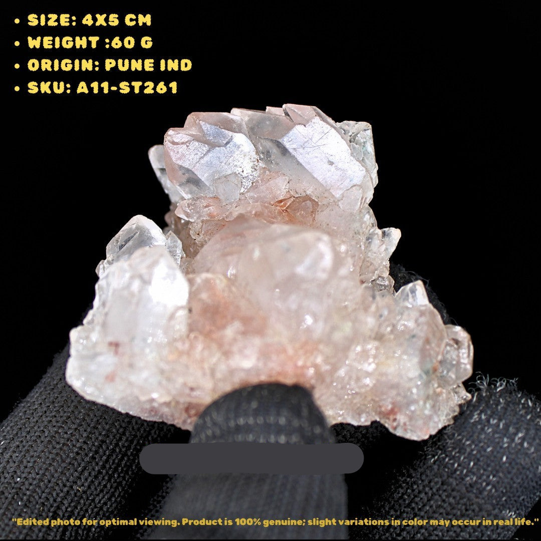 Pink Quartz Crystal Cluster 60g | Healing Reiki Heart Chakra Stone India
