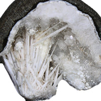 100g Scolecite Spray on MM Quartz Geode Rare Mineral Specimen India