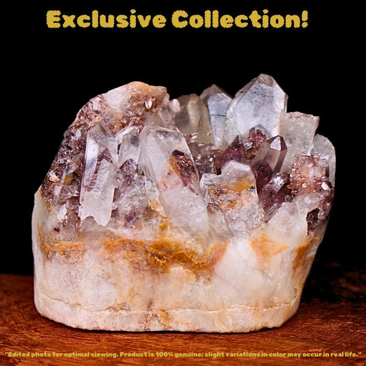 Phantom Quartz Crystal 330g 7x5 cm Raw Natural Cluster Stone from India