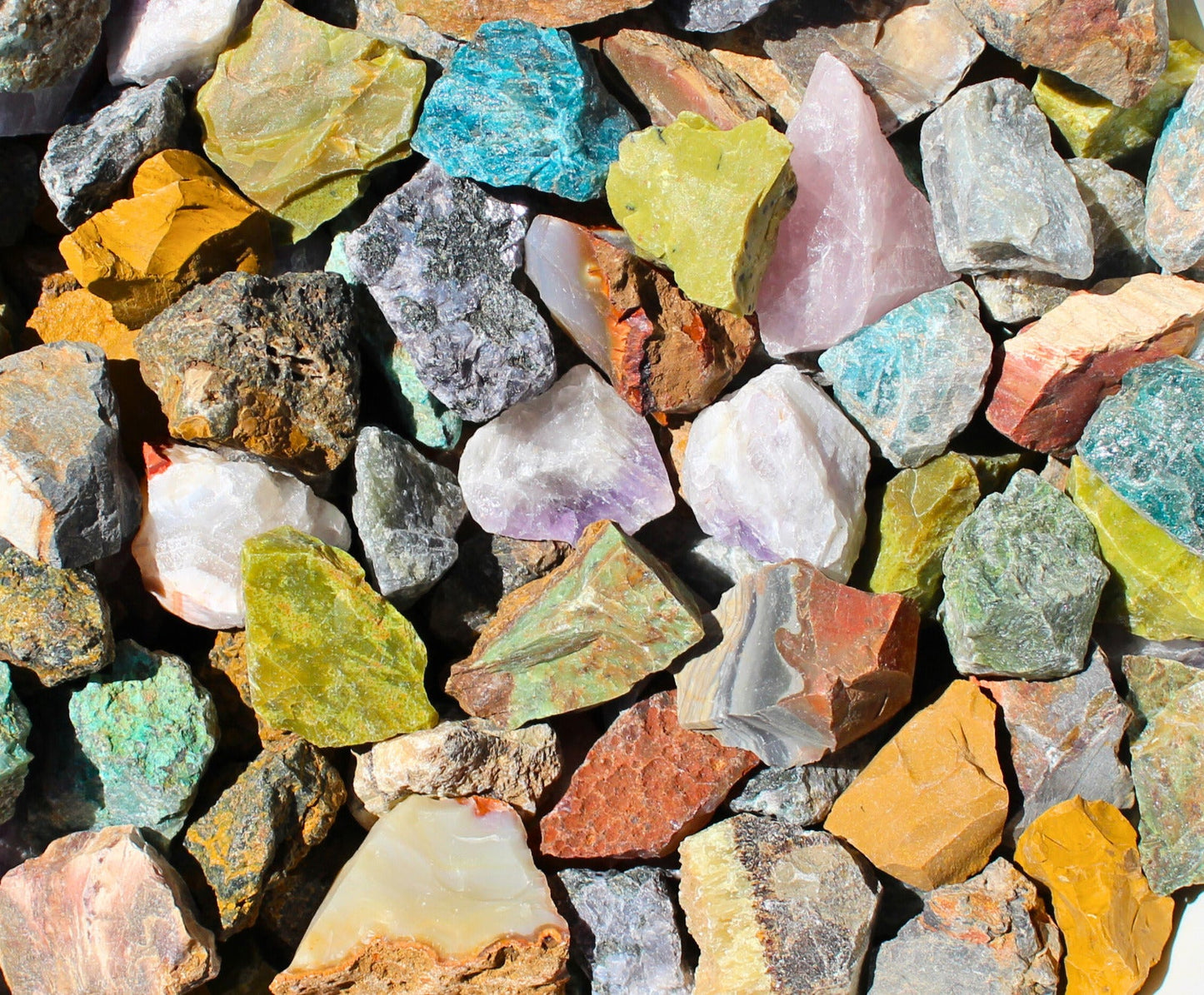 Madagascar Mix - Rough Rocks for Tumbling - Bulk Wholesale 1LB options