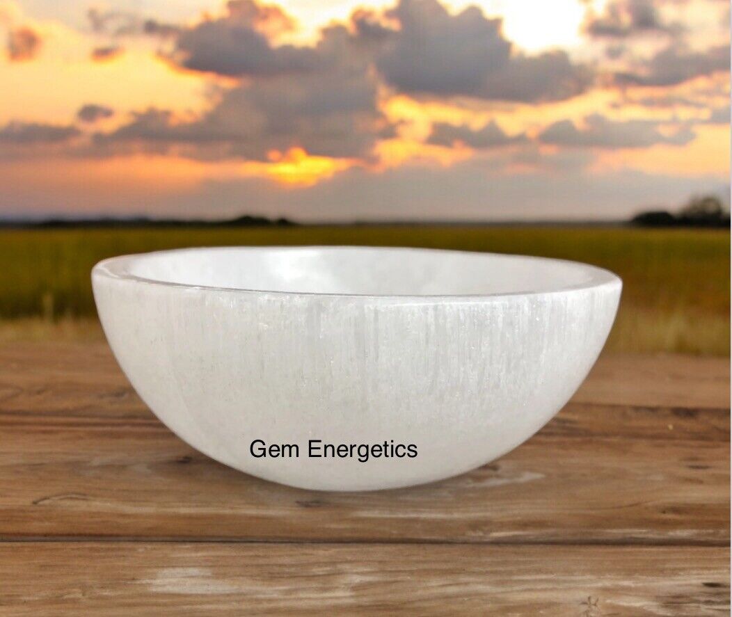 2.3", 3", 4", 6", 8" Selenite Bowl Selenite Crystal Bowl Cleaning Cleansing bowl