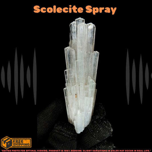 Natural Scolecite Cluster 30g White Zeolite Crystal Mineral from India