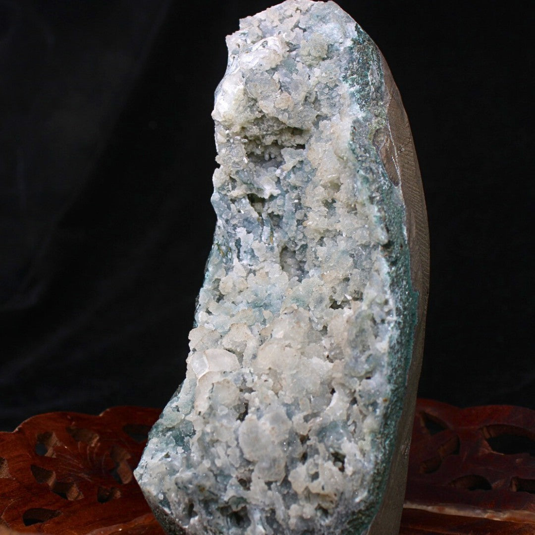 Natural Chalcedony Geode Cluster 1.2kg | 18x8 cm | Healing Crystal for Calm