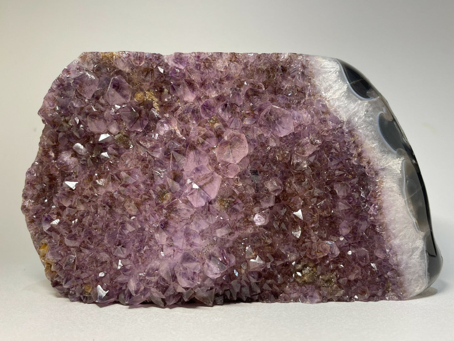 Finely Polished Uruguay Deep Purple Amethyst Cluster Crystal Geode, Pick a Size