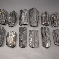 XL JUMBO Black Tourmaline PREMIUM EXTRA A GRADE Shiny Rough Rod Log (12 - 15 oz)