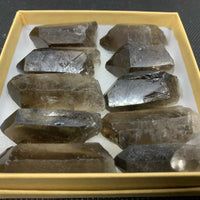 10 Pieces Natural Smoky Quartz, Grade A+ Smoky Quartz Crystal Points Gift Set
