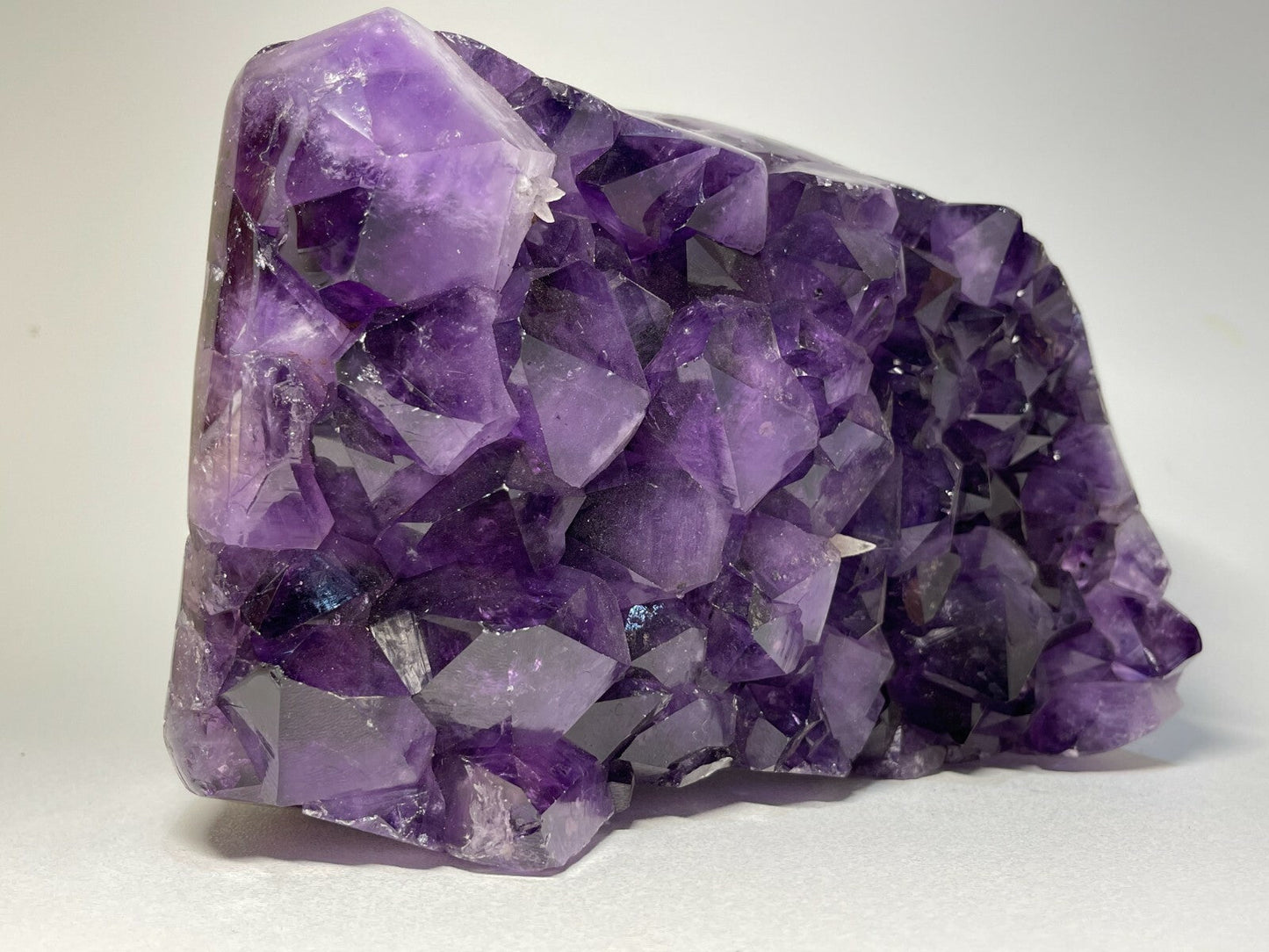 Finely Polished Uruguay Deep Purple Amethyst Cluster Crystal Geode, Pick a Size