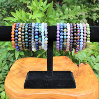 8 mm Bead Gemstone Bracelets: BUY 3 GET 1 FREE! (Stretch Crystal Bead Bracelets)