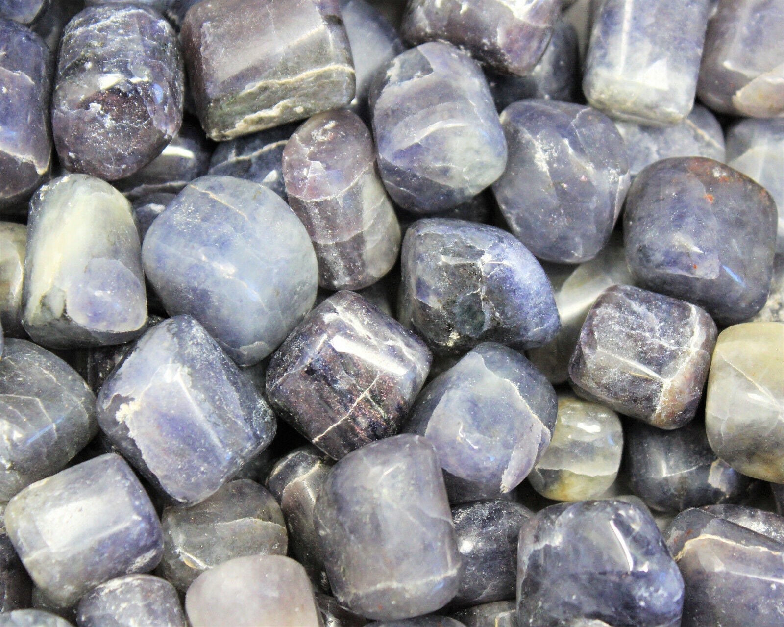 2 Medium Large Tumbled Iolite Gemstone Crystals (Third Eye Chakra)