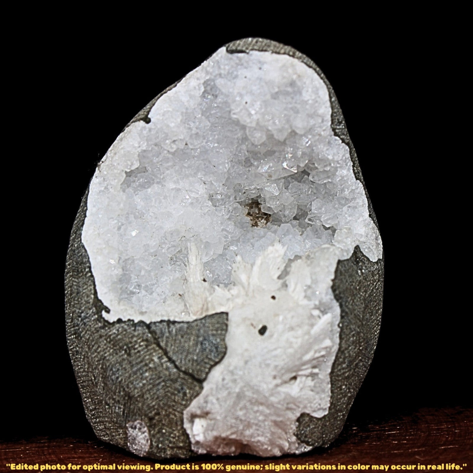 130g MM Quartz with Scolecite Geode Natural Mineral Cluster 6x5cm India