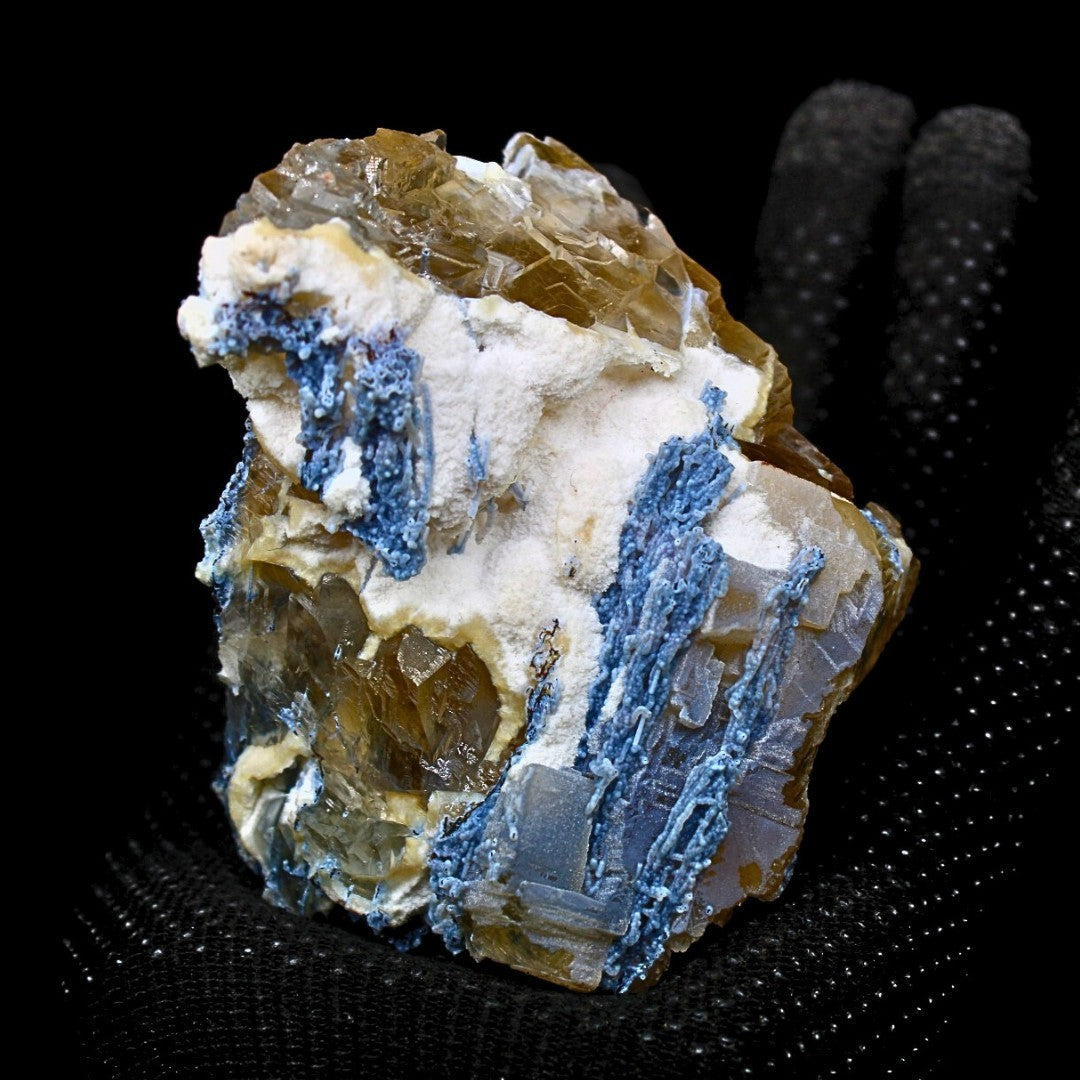 456g Calcite with Mordenite & Blue Chalcedony Rare Rainbow Inclusion Specimen