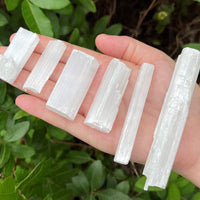 BULK 1/2 lb Lot Selenite Logs Crystal Sticks Wand Blades Shardes CLEARANCE 8 oz