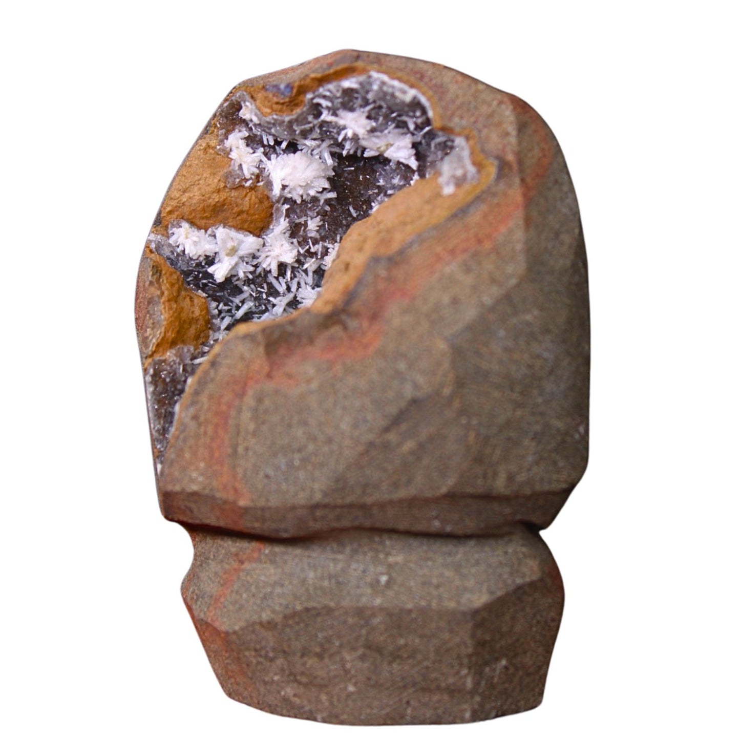 Natural Scolecite Geode & Chalcedony Crystal Cluster 306g Healing Energy Stone