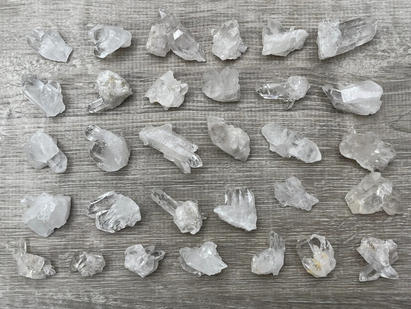 10 pcs Box Clear Quartz Clusters Collection, Grade A++ Raw Clear Quartz Geode