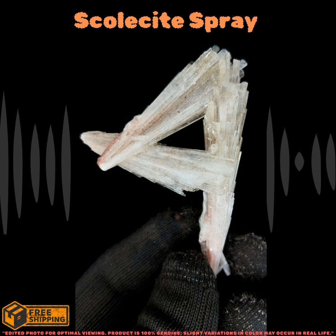 Natural Scolecite Stone 20g White Zeolite Mineral Specimen from India