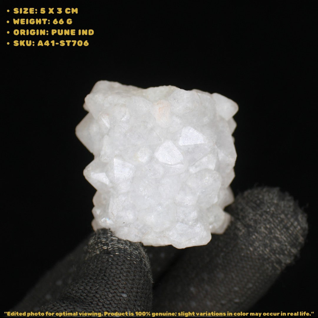 Apophyllite Healing Crystal 66g 5x3 cm Natural Cluster from India Collector Gem