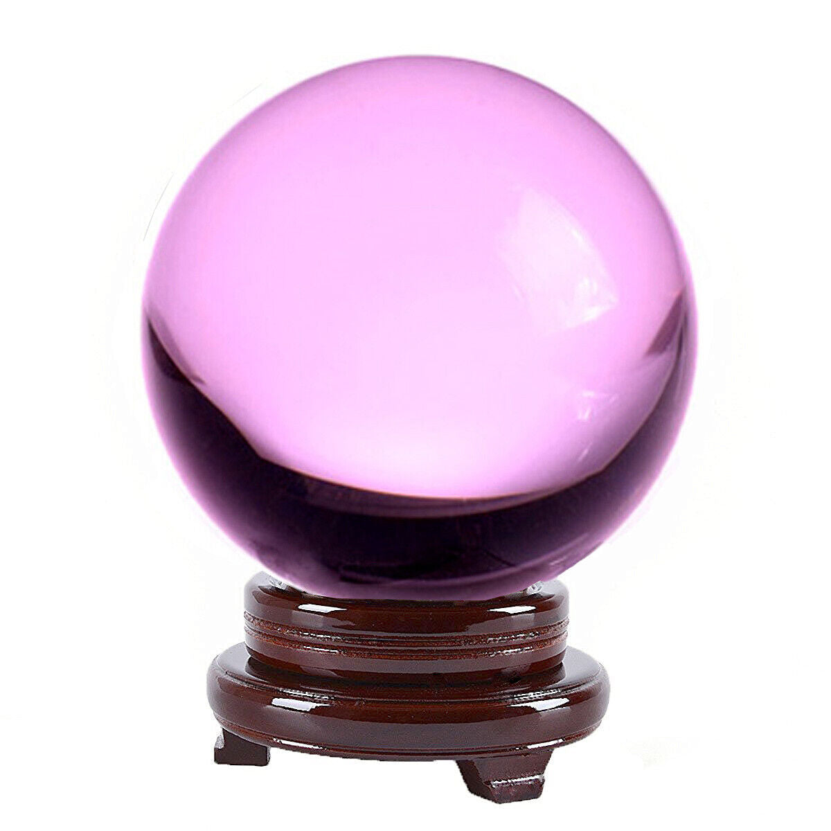 Amlong Crystal Meditation Divination Sphere Crystal Ball with Wood Stand