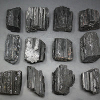 Bulk Extra Grade Natural Rough Black Tourmaline Rods | 8–10 Pc Box Lot