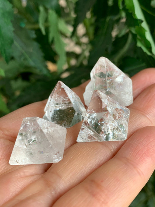 5 Pcs Small Apophyllite Tips, Apophyllite Point, Apophyllite Pyramid, Raw Stones