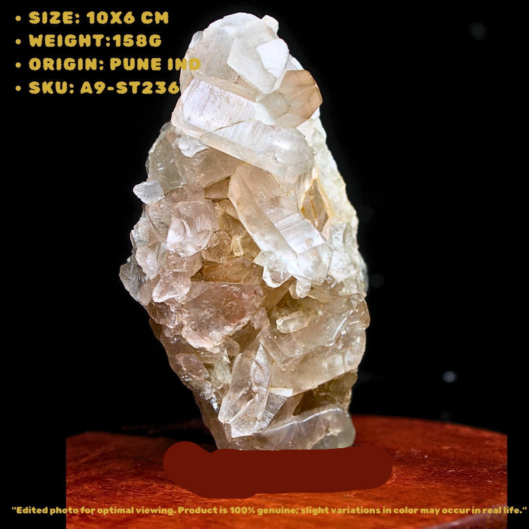 Himalayan Quartz Cluster 158g – Natural Clear Crystal 10x6 cm from India