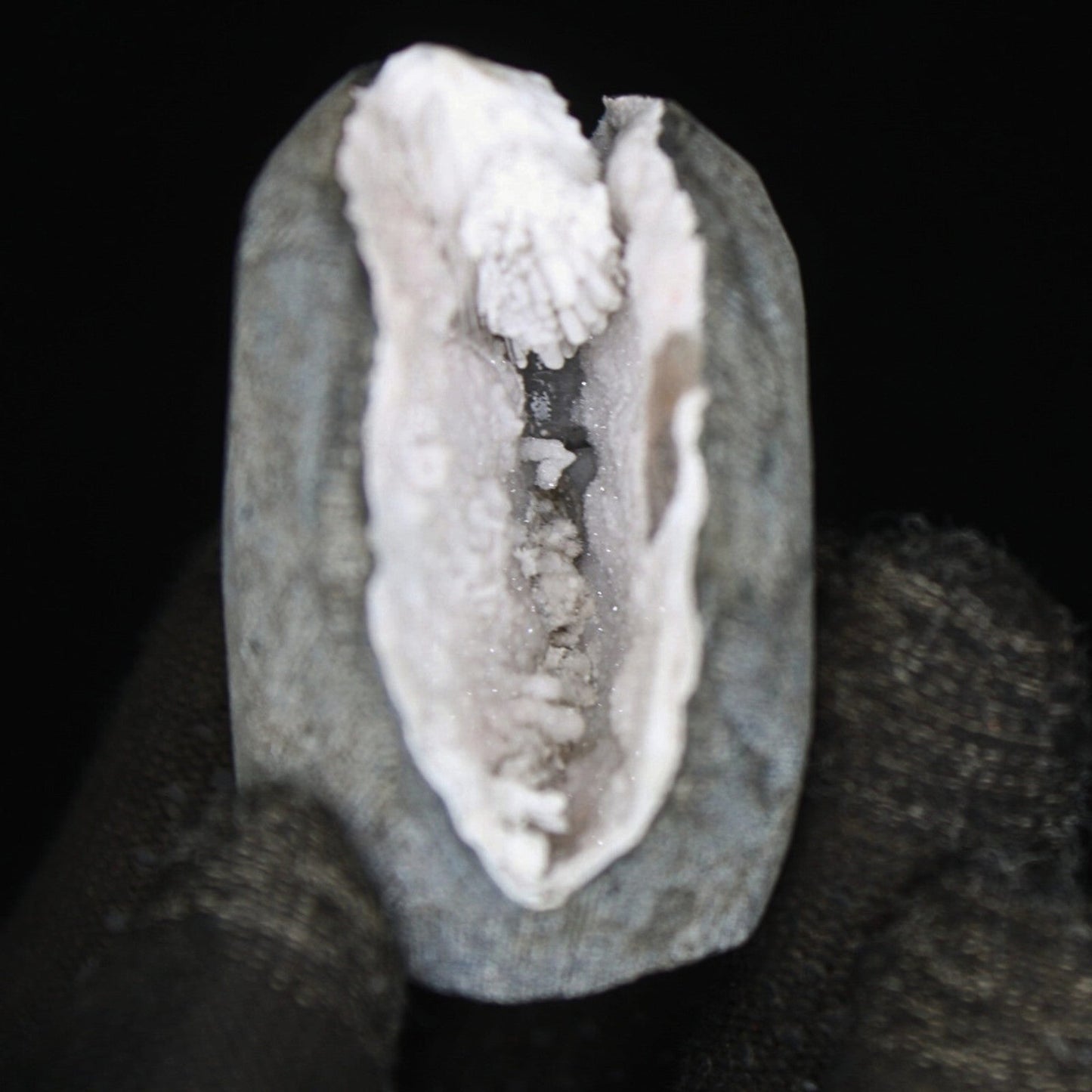 116g Scolecite Geode Spray Crystal – Natural Zeolite Mineral from India