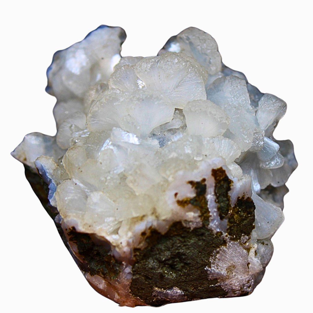 Halundite with Apophyllite Cluster – 210g | 7x7 cm | Natural Crystal from India