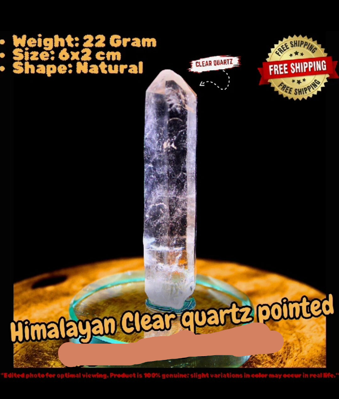 22g Natural Clear White Himalayan Quartz Cluster Rare Mineral Specimen Matrix