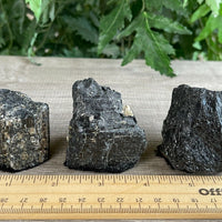 Standing Raw Black Tourmaline Chunk / Rod, Free Form Natural Black Tourmaline