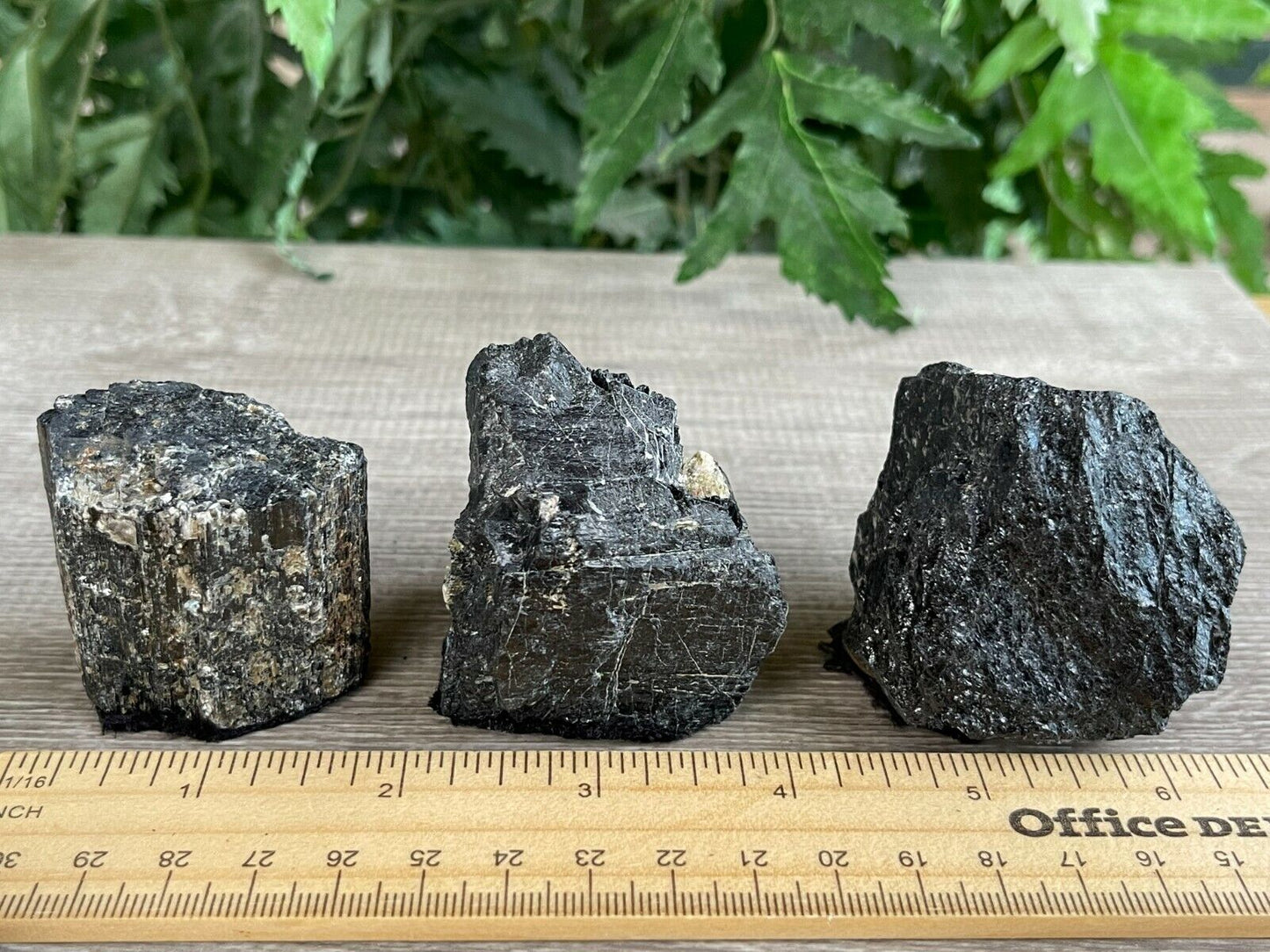 Standing Raw Black Tourmaline Chunk / Rod, Free Form Natural Black Tourmaline