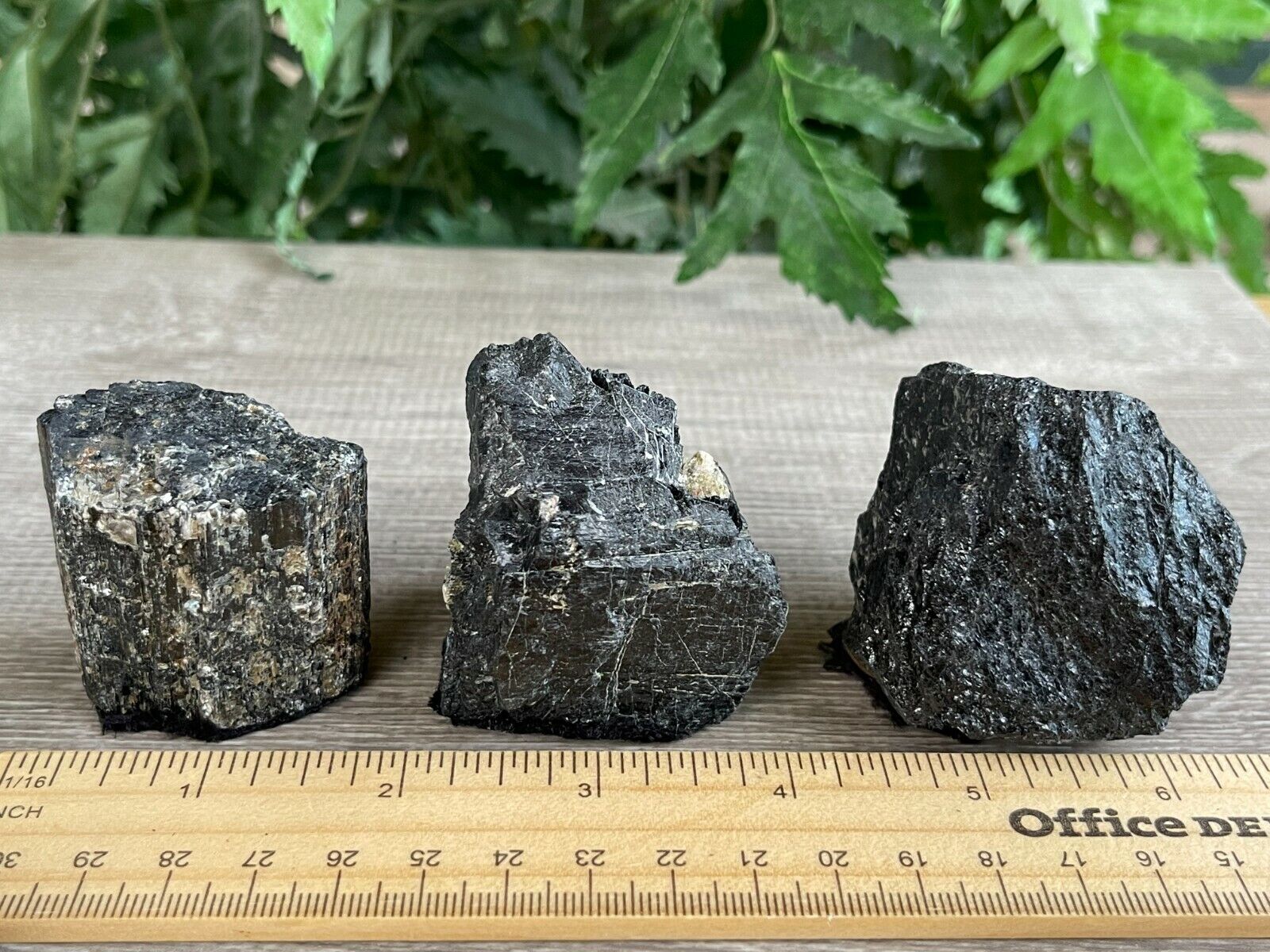 Standing Raw Black Tourmaline Chunk / Rod, Free Form Natural Black Tourmaline